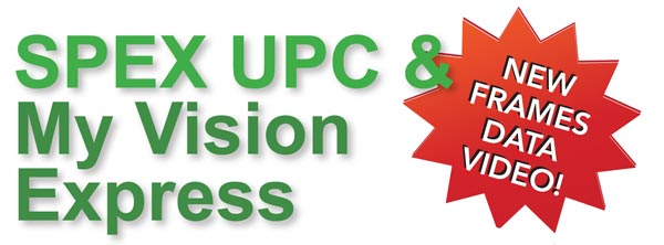New Frames Data Video:  SPEX UPC and My Vision Express!
